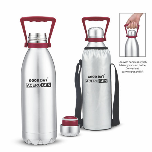 Leo Vaccum Steel Bottle with handle