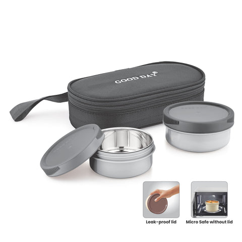 Easy Meal Twin Steel Lunch Box